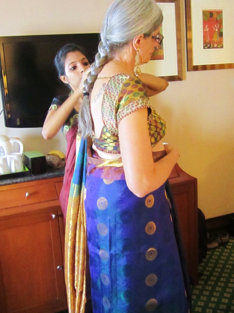 Getting help with my mom's saree